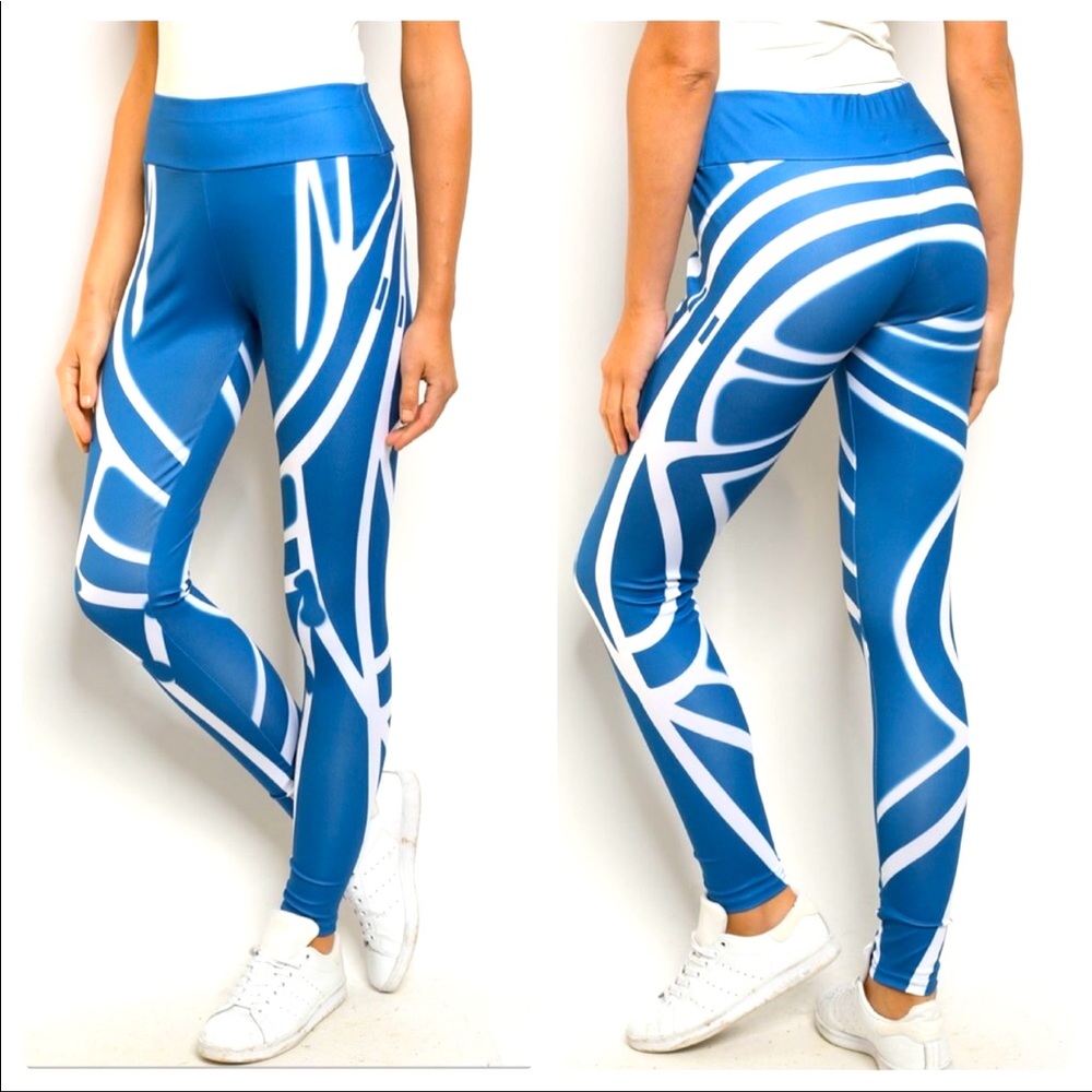 Blue Graphic Leggings